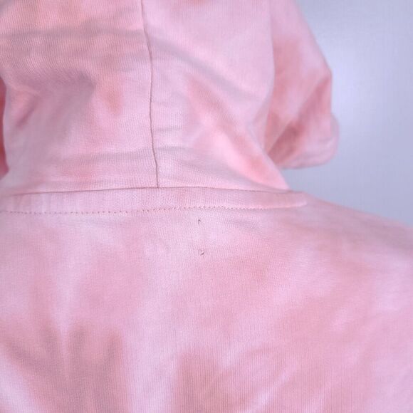 ASOS Hoodie US 4 Small Custom Pink Spiral Tie Dye Cropped Hippie Boho Festival - Picture 11 of 11